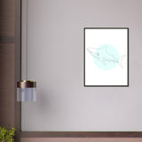 Majestic Shark - Minimalist Line Art - - Metal Framed Posters