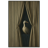 Striped Curtain Art Print – Metal Framed Poster for Gifting - - Metal Framed Posters