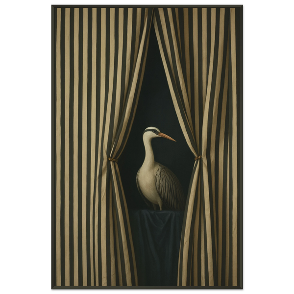 Striped Curtain Art Print – Metal Framed Poster for Gifting - - Metal Framed Posters