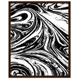 Black & White Swirl - Premium Matte Framed Poster - 40x50 cm 16x20″ Dark wood frame - Metal Framed Posters