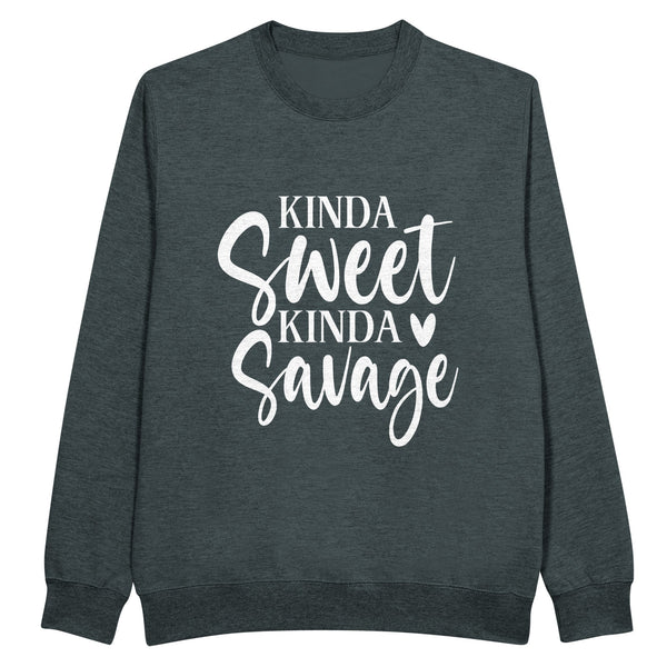 Dual Personality - Sweet and Savage - Charcoal Heather - Crewneck Sweatshirts