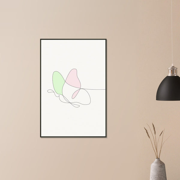 Fluttering Elegance - Minimalist Butterfly - - Metal Framed Posters