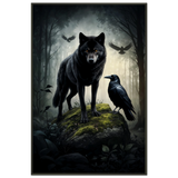 Wolf & Raven Poster – A Power Bond to Metal Frame - - Metal Framed Posters