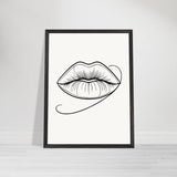 Natural Beauty - Framed Lips Artwork on Matte Paper - 45x60 cm 18x24″ Black frame - Wooden Framed Posters