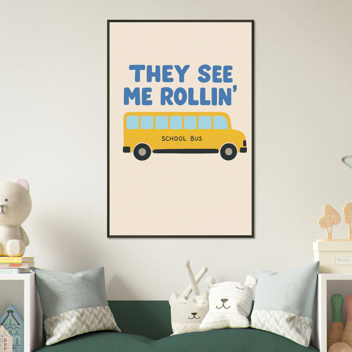 Funny School Bus - Metal Framed Poster for Teachers - Default Title - Metal Framed Posters