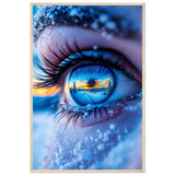 Vision of Snow - Eye with Winter Scene Poster - 60x90 cm 24x36″ Wood frame - Framed Posters