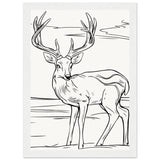 Elegance in Nature - Deer in Line - A4 21x29.7 cm 8x12″ White frame - Wooden Framed Posters