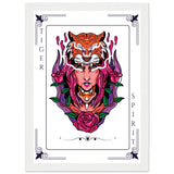 Artistry Unleashed - Warrior, Sacred Bull, and Tiger Spirit - A4 21x29.7 cm 8x12″ White frame Tiger Spirit - Wooden Framed Posters