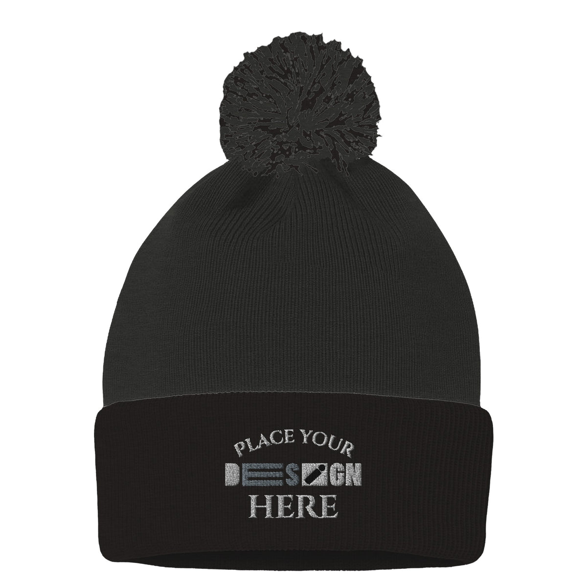 The Perfect Pom-Pom Customizable Cuffed Beanie for All Seasons - dark heather grey black - Beanies