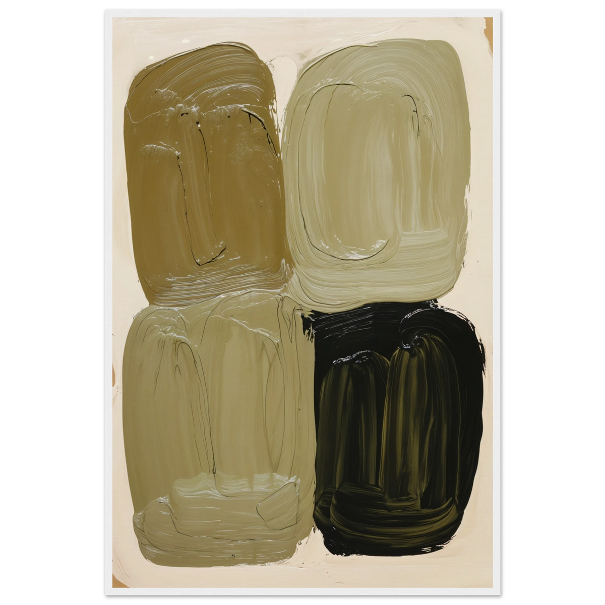 Muted Harmony – Gift Poster for Design Enthusiasts - - Wooden Framed Posters