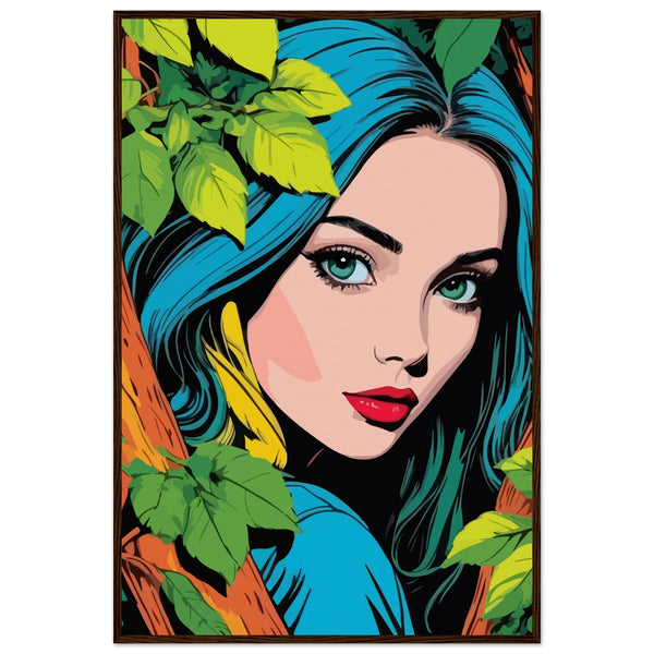 Elegant Forest Muse - Framed Art - 60x90 cm 24x36″ Dark wood frame - Wooden Framed Posters