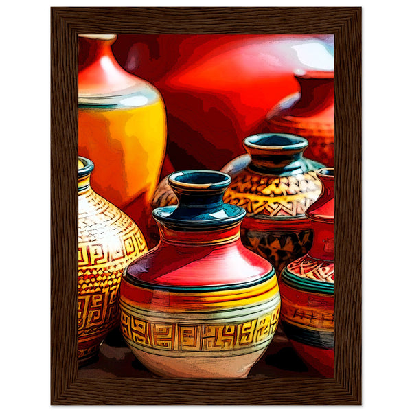 Heritage Hues - Framed Art Masterpiece - 15x20 cm 6x8″ Dark wood frame - Wooden Framed Posters