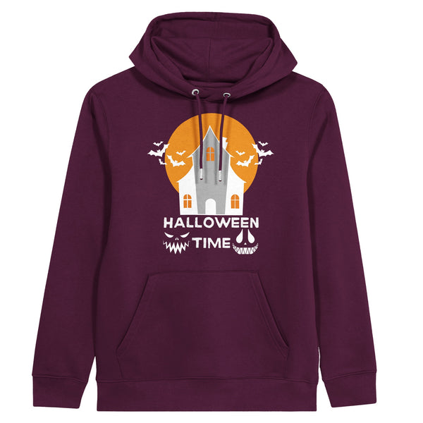 Haunting Memories - Halloween Time Hoodie - Maroon - Pullover Hoodies