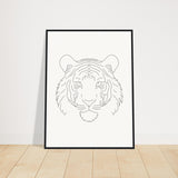 Majestic Lines - The Tiger's Gaze - 60x80 cm 24x32″ Black frame - Wooden Framed Posters