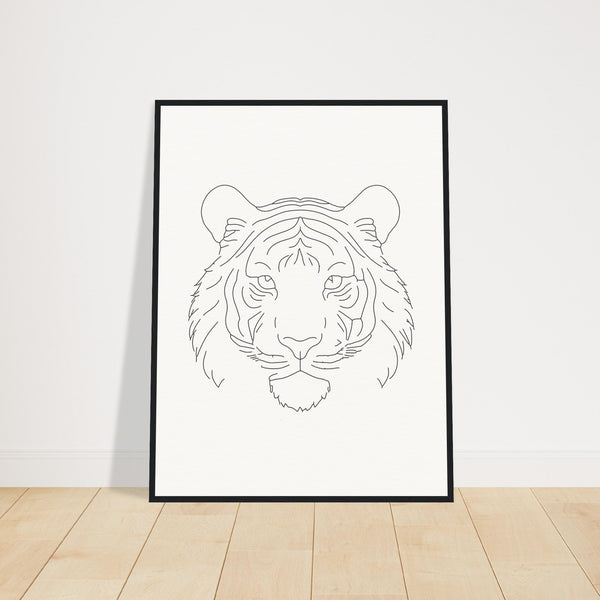 Majestic Lines - The Tiger's Gaze - 60x80 cm 24x32″ Black frame - Wooden Framed Posters