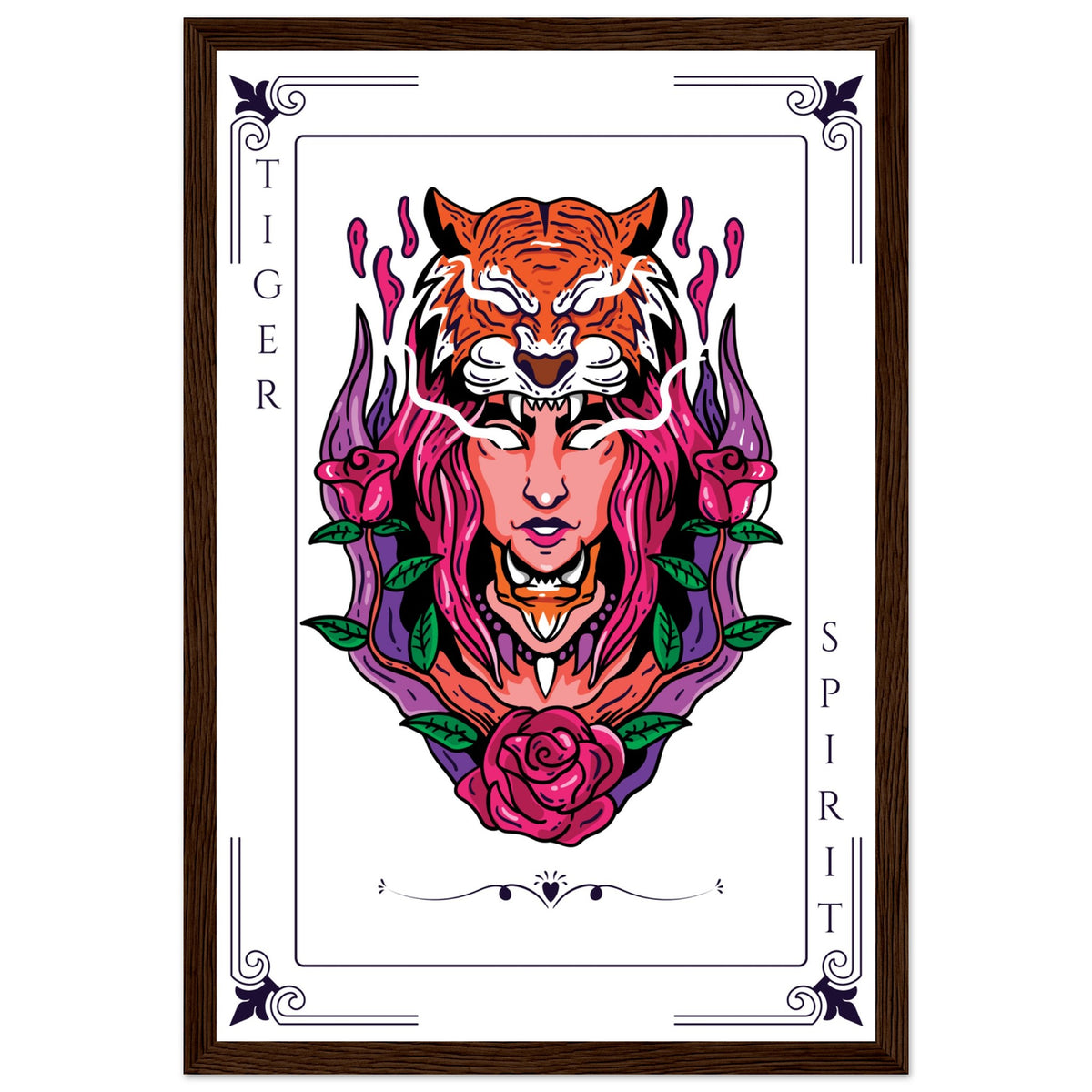 Artistry Unleashed - Warrior, Sacred Bull, and Tiger Spirit - - Wooden Framed Posters