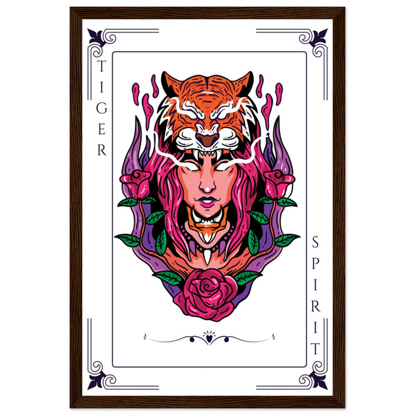 Artistry Unleashed - Warrior, Sacred Bull, and Tiger Spirit - - Wooden Framed Posters