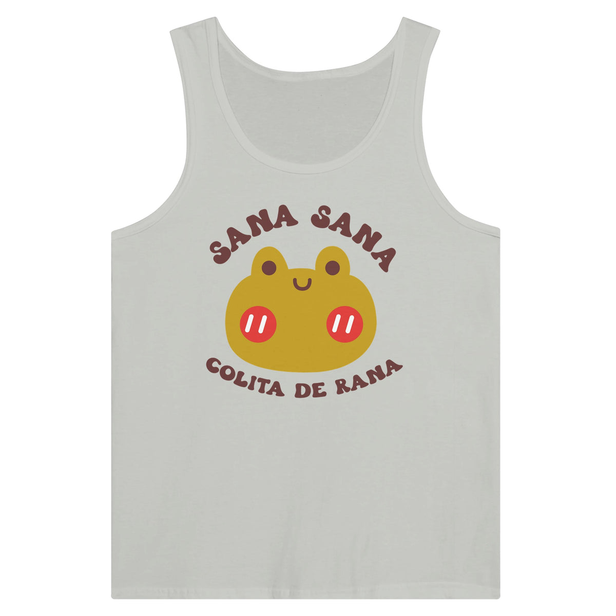 Magic in Healing - 'Sana Sana Colita de Rana' Cotton Tank - Silver - Print Material