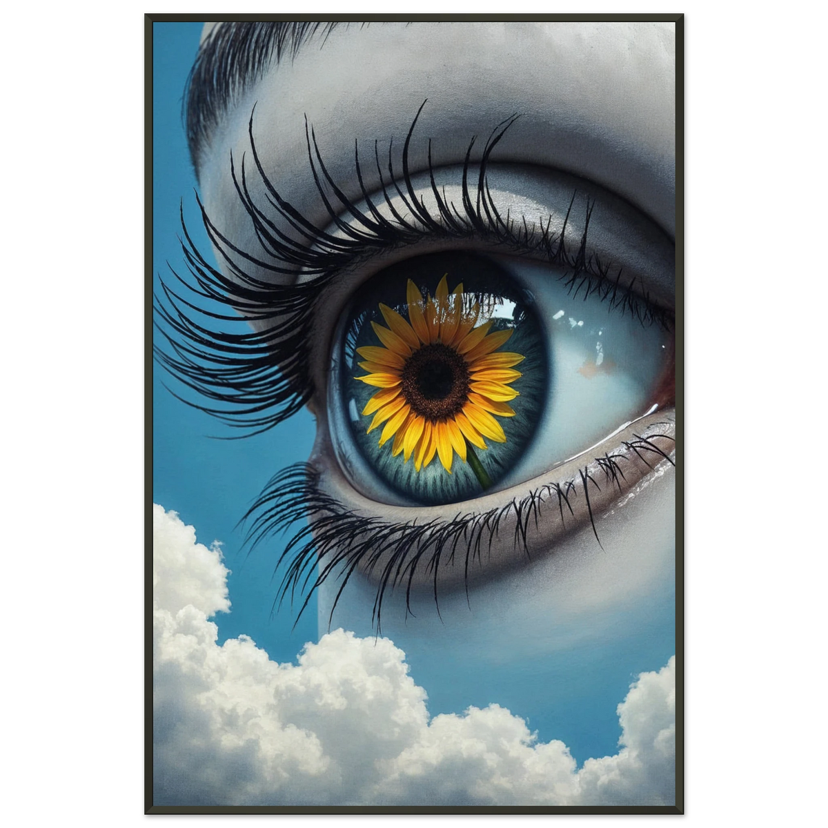 Sunflower Vision - A Window to Joyful Memories - - Metal Framed Posters