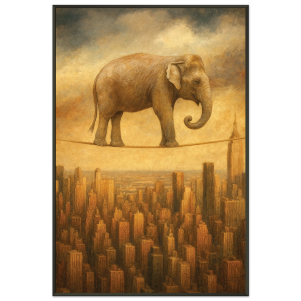 Give Big Dreams – Elephant on Wire Metal Framed Poster - Default Title - Metal Framed Posters