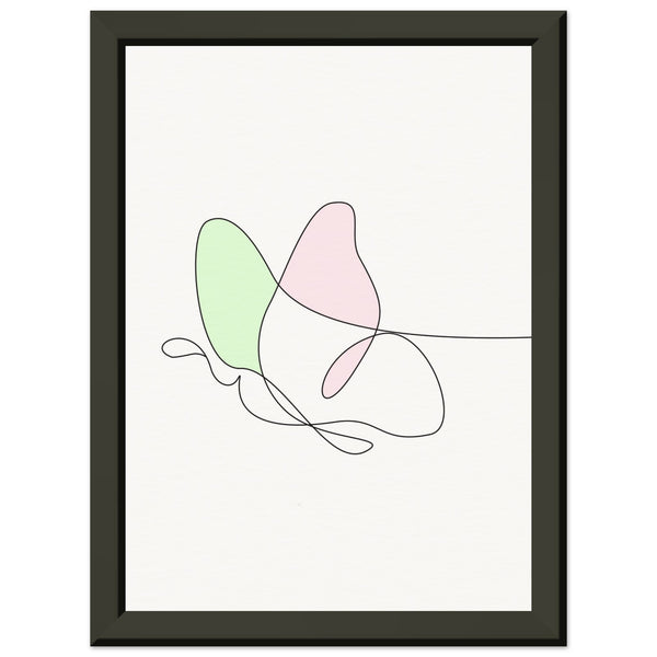 Fluttering Elegance - Minimalist Butterfly - 13x18 cm 5x7″ - Metal Framed Posters