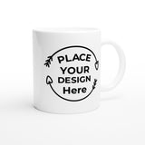 Perfect Sip - Glossy White Customizable Ceramic Mug with Colorful Flair - - Mugs