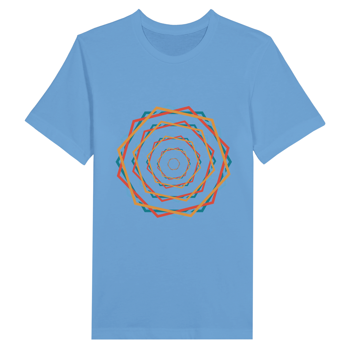 Vibrant Memories-Colorful Circles Tee - Light Blue - Print Material