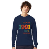 Champion Comfort - Custom Year Men's Long-Sleeve Tee - Navy - Long Sleeve T-shirts