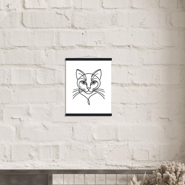 Cat's Gaze - Contemporary Line Art Poster - - Posters With Hanger