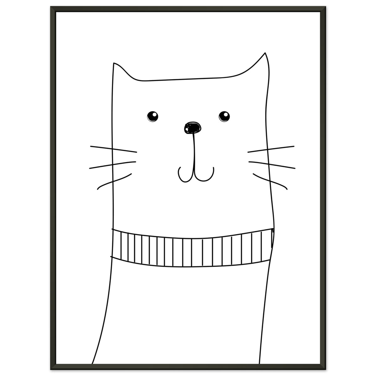 Whiskered Wonder - Charming Cat Art Print - 45x60 cm 18x24″ - Metal Framed Posters