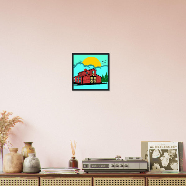 Countryside Sunrise - A Nostalgic Barn Scene - - Wooden Framed Posters