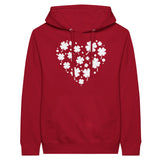 Blooming Memories - Red Heart Flower Unisex Hoodie - Red - Hoodies