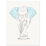 Gentle Giant - Minimalist Elephant Art - 60x80 cm 24x32″ - Posters