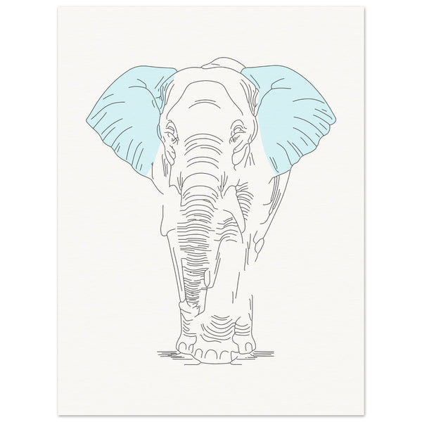 Gentle Giant - Minimalist Elephant Art - 60x80 cm 24x32″ - Posters