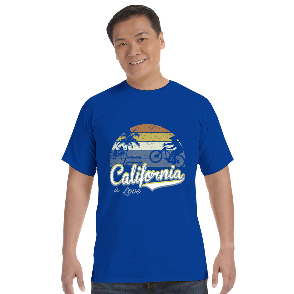 Sunset Cycling in California - blue jean - T-shirts