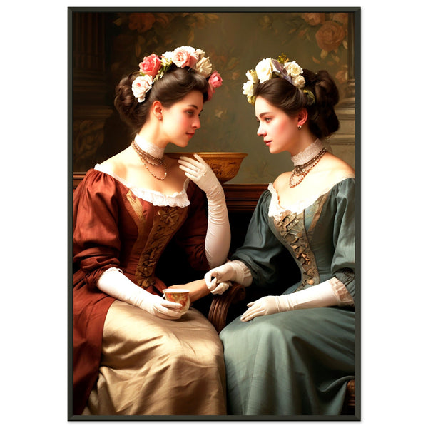 Regal Reflections - Victorian Tea Time - 70x100 cm 28x40″ - Metal Framed Posters