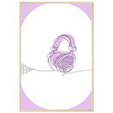 Melodic Moments - Stylish Headphones Print - 60x90 cm 24x36″ Wood frame - Framed Prints