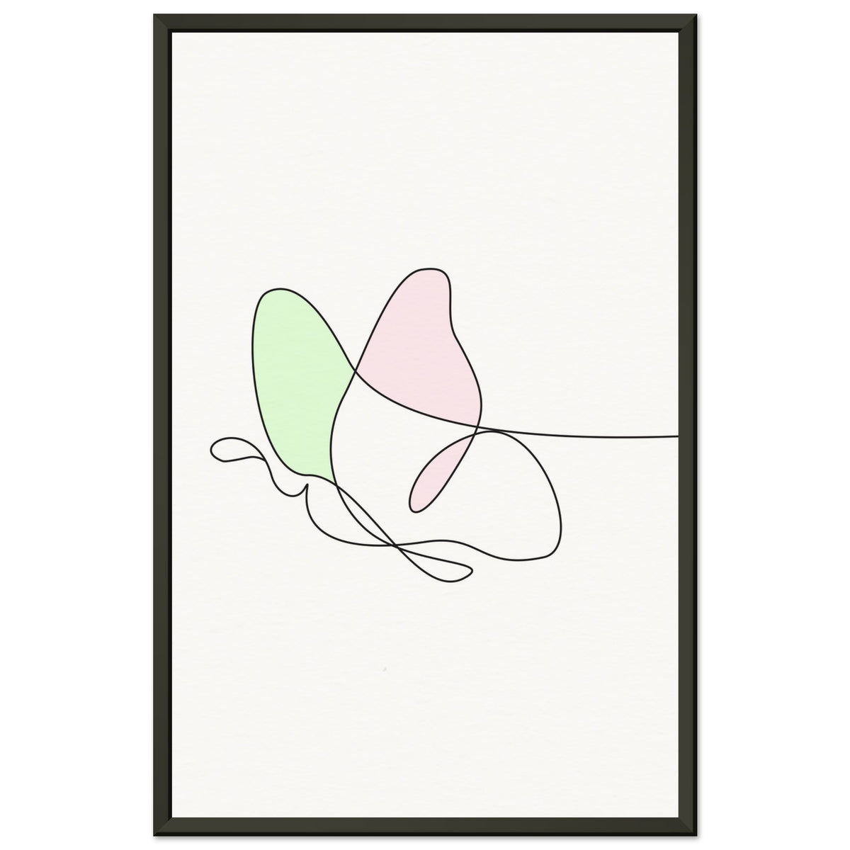 Fluttering Elegance - Minimalist Butterfly - 28x43 cm XL (11x17″) - Metal Framed Posters