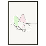 Fluttering Elegance - Minimalist Butterfly - 28x43 cm XL (11x17″) - Metal Framed Posters