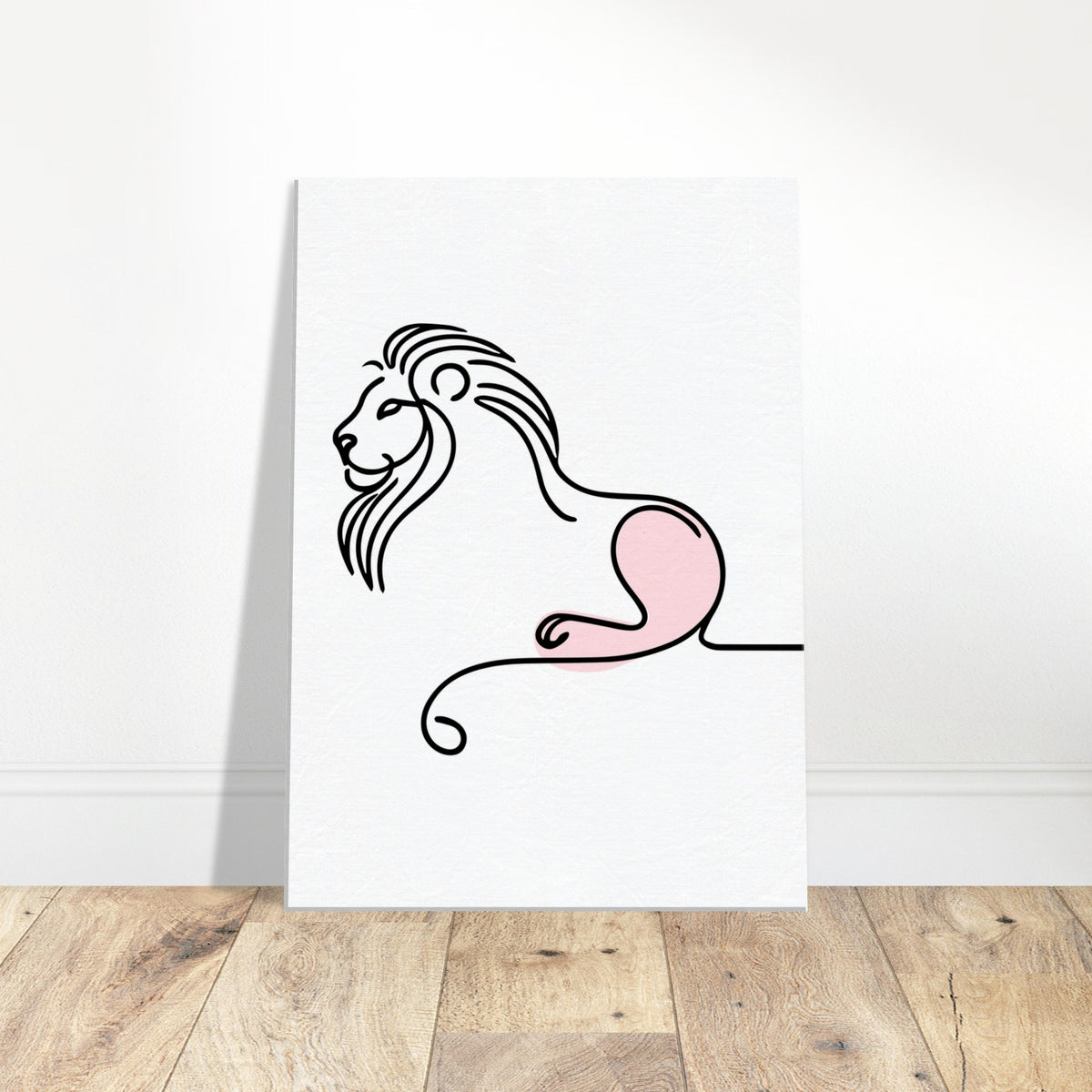 Tranquil Majesty - Minimalist Lion Art - 50x70 cm 20x28″ - Canvas Prints