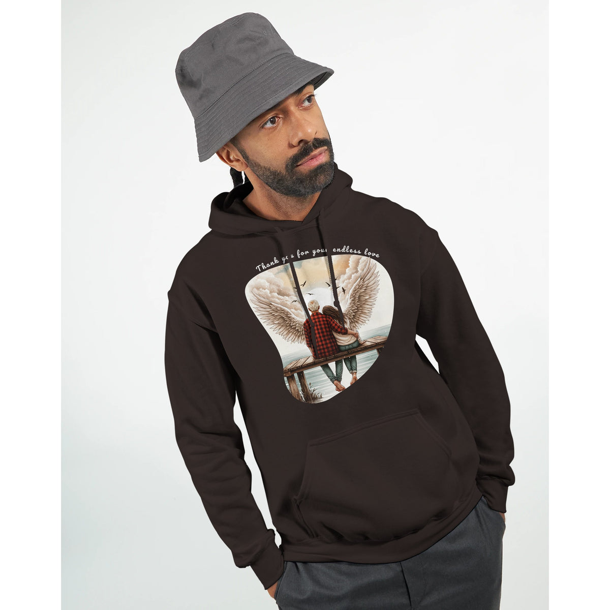 Wings of Love - Cherishing Every Moment - Dark Chocolate - Hoodies