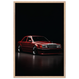 Classic Red Ride – Wooden Framed Poster Gift for Car Lovers - Wood frame - Wooden Framed Posters
