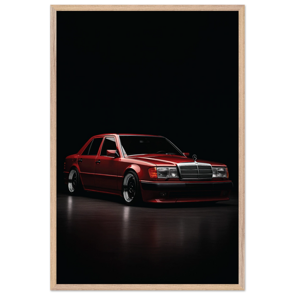 Classic Red Ride – Wooden Framed Poster Gift for Car Lovers - Wood frame - Wooden Framed Posters