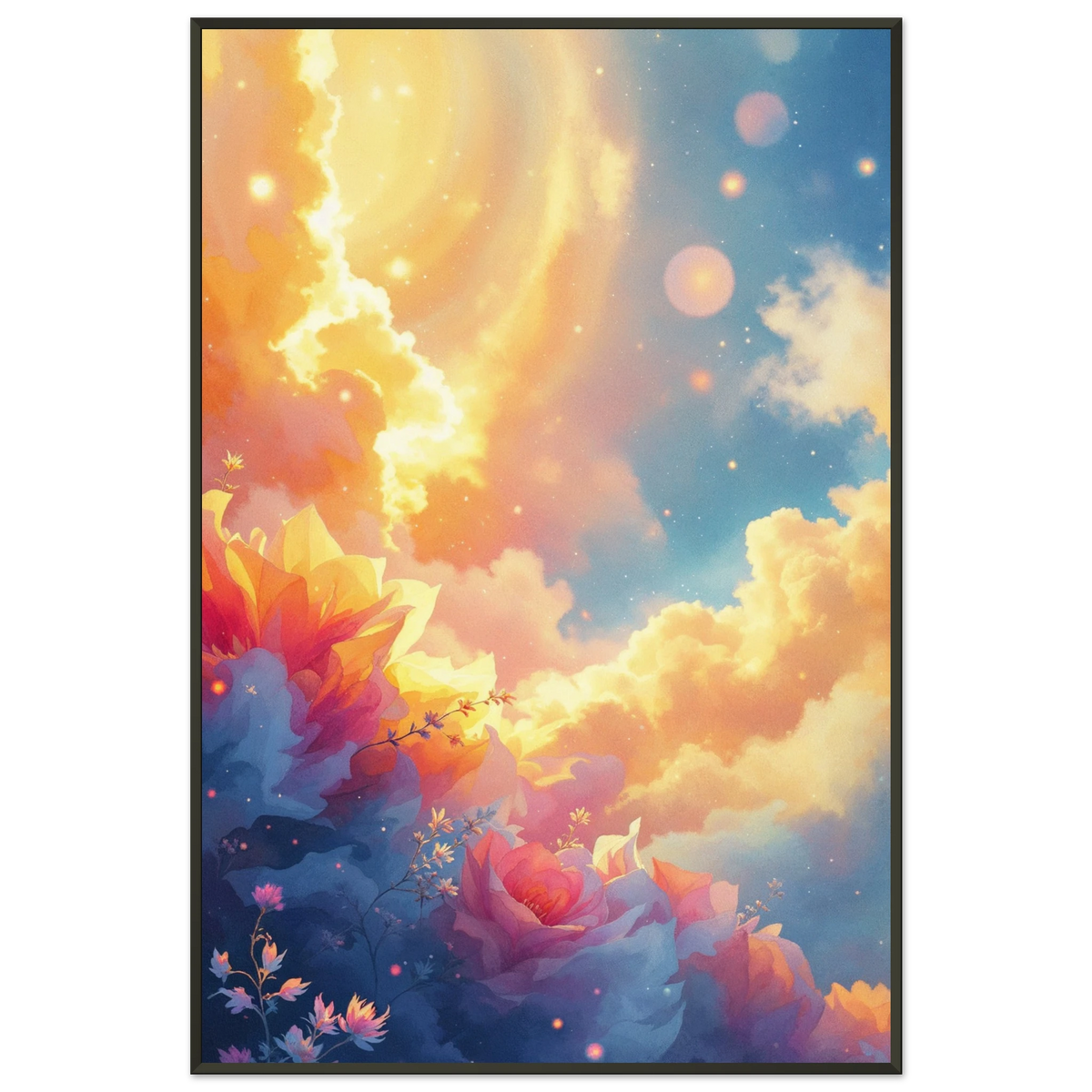 Celestial Bloom Poster – Gift of Light & Dream - - Metal Framed Posters