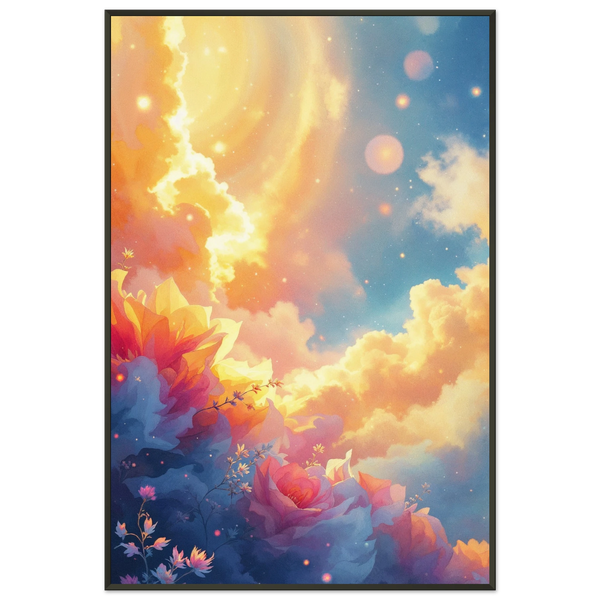 Celestial Bloom Poster – Gift of Light & Dream - - Metal Framed Posters