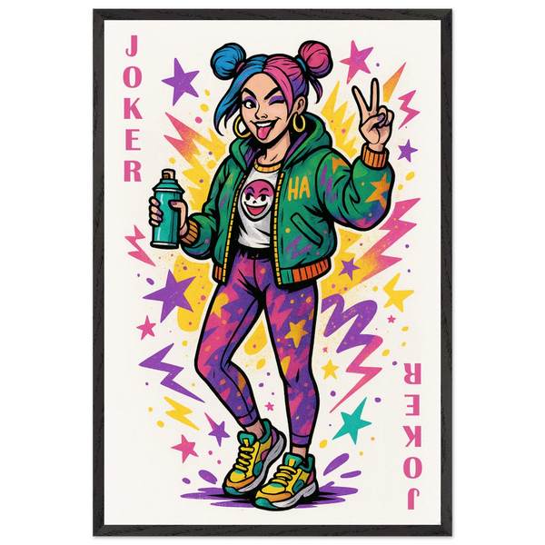 Zodiac Joker Poster Gift in Premium Wooden Frame - Black frame Joker Girl - Wooden Framed Posters