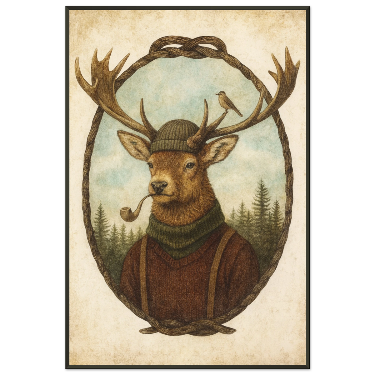 Gift Woodland Whimsy – Deer Portrait Metal Framed Poster - Default Title - Metal Framed Posters