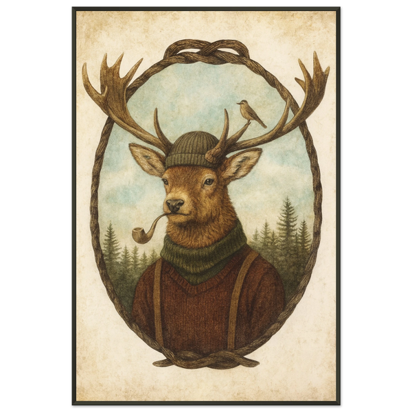 Gift Woodland Whimsy – Deer Portrait Metal Framed Poster - Default Title - Metal Framed Posters