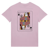 Playing Cards- Q- Ultra Cotton Unisex Crewneck T-shirt - Light Pink M Spades - Print Material