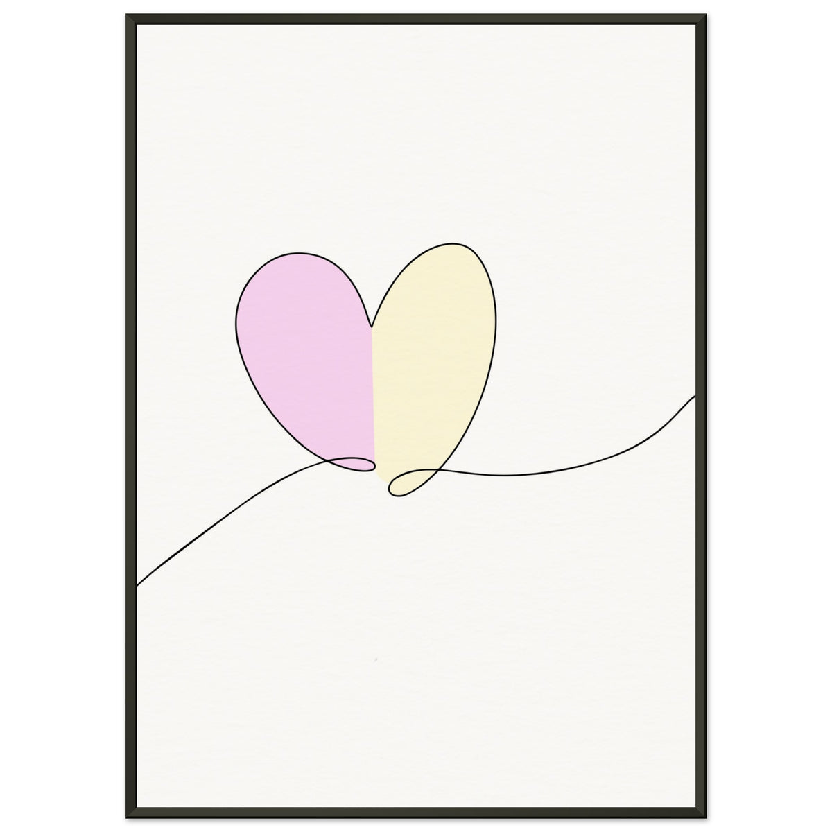 Heartfelt Harmony - Minimalist Love - 50x70 cm 20x28″ - Metal Framed Posters